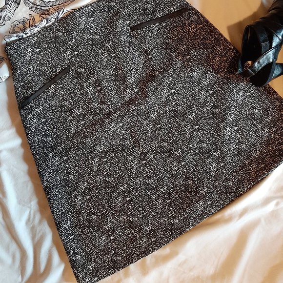 Black and White A-Line Skirt - Picture 1 of 3